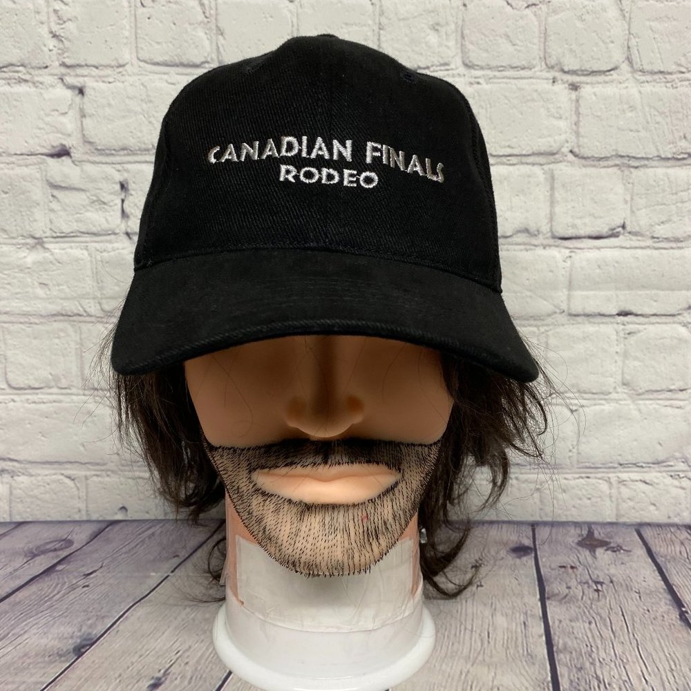 Canadian Finals Rodeo Hat Cap Strap Back Black Northlands Park Embroidered Logo